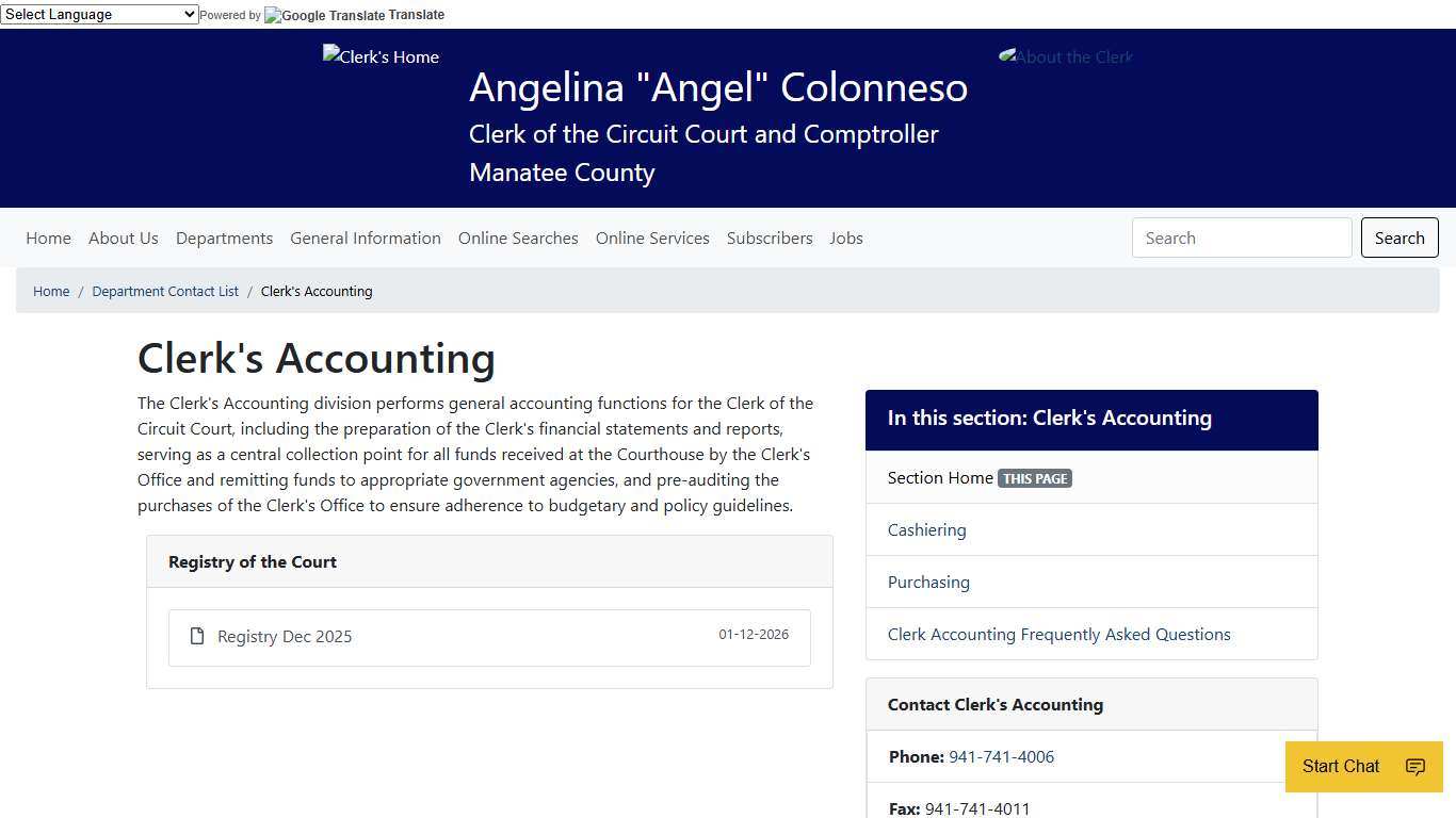 Clerk's Accounting